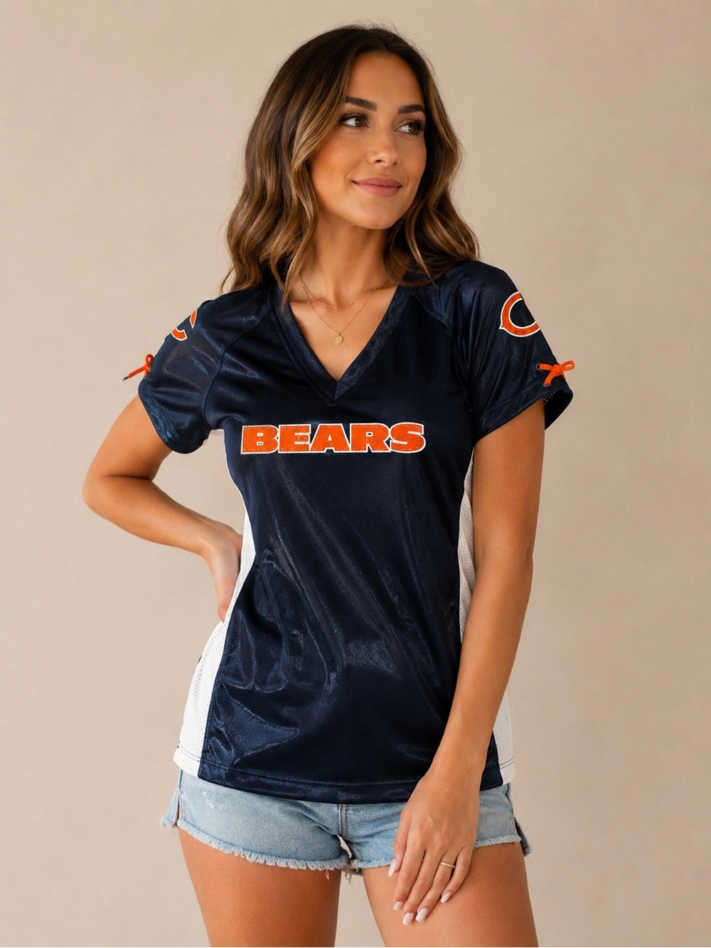 NFL Chicago Bears Women’s Jersey Top Bling Detail Size Medium